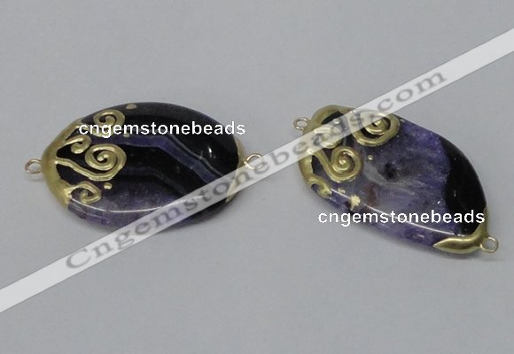 NGC655 20*30mm - 30*40mm freeform druzy agate connectors wholesale