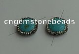 NGC6552 18mm flat round turquoise connectors wholesale