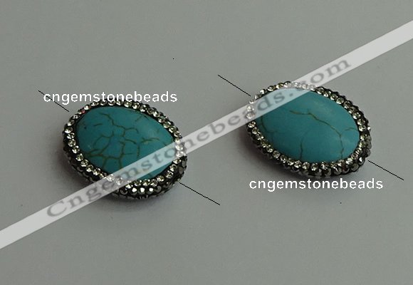 NGC6555 20*25mm oval turquoise connectors wholesale