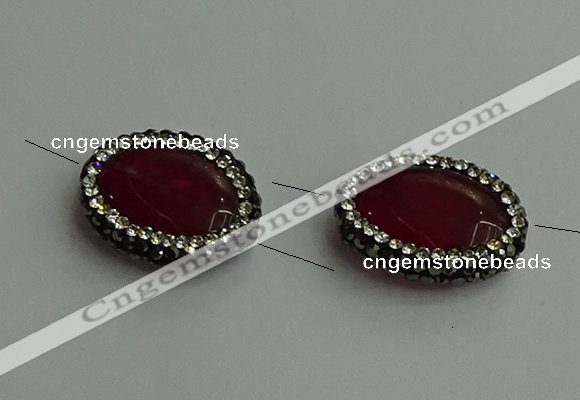 NGC6564 16*20mm oval candy jade connectors wholesale