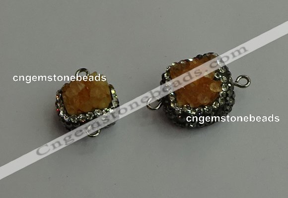 NGC6568 14*16mm - 18*20mm freeform druzy agate connectors