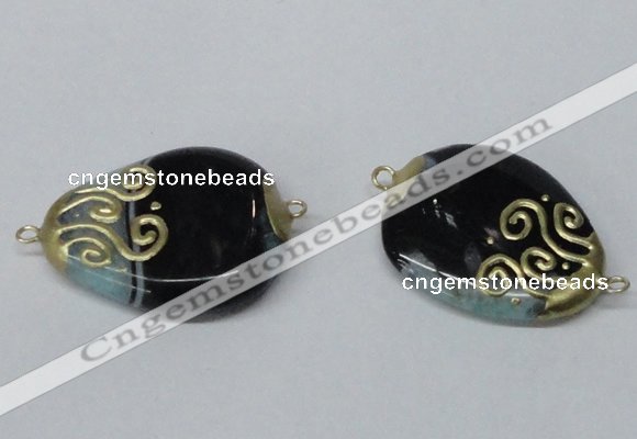 NGC657 20*30mm - 30*40mm freeform druzy agate connectors wholesale