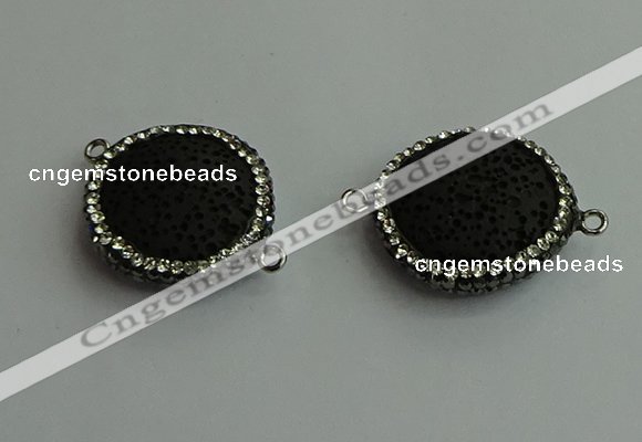 NGC6578 22mm - 25mm flat round lava connectors wholesale