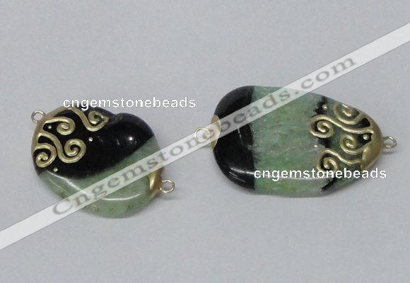 NGC658 20*30mm - 30*40mm freeform druzy agate connectors wholesale