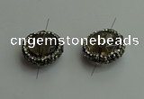 NGC6580 18mm - 20mm flat round smoky quartz connectors wholesale