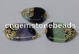 NGC659 20*30mm - 30*40mm freeform druzy agate connectors wholesale