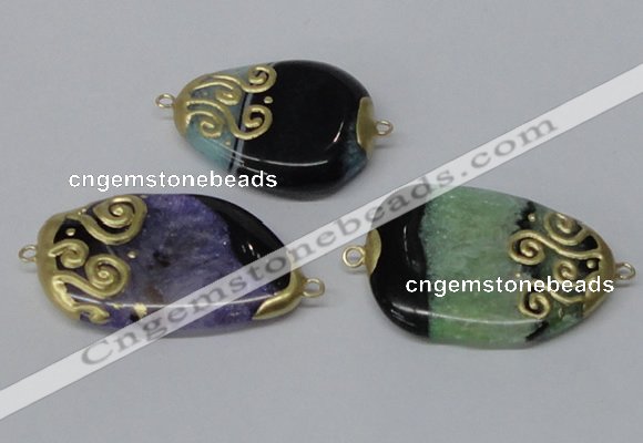 NGC659 20*30mm - 30*40mm freeform druzy agate connectors wholesale