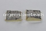 NGC661 25*30mm - 30*40mm rectangle druzy agate connectors wholesale