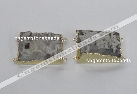 NGC661 25*30mm - 30*40mm rectangle druzy agate connectors wholesale