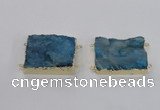 NGC662 25*30mm - 30*40mm rectangle druzy agate connectors wholesale