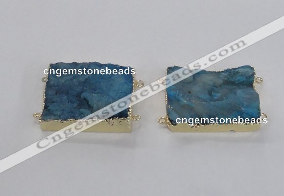 NGC662 25*30mm - 30*40mm rectangle druzy agate connectors wholesale