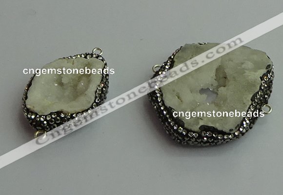 NGC6622 25*35mm - 35*40mm freeform druzy agate connectors