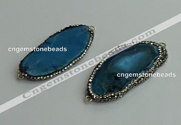 NGC6634 25*40mm - 30*55mm freeform agate connectors wholesale