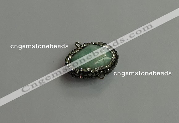 NGC6658 18*25mm faceted freeform amazonite connectors