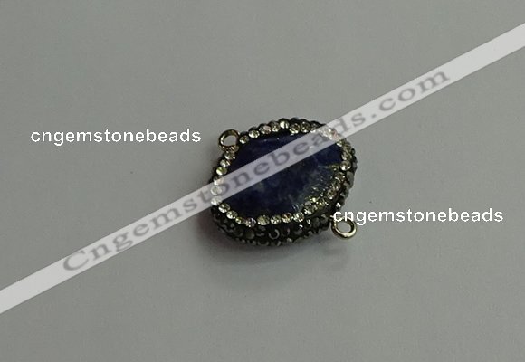 NGC6664 18*25mm faceted freeform lapis lazuli connectors