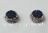 NGC680 20mm - 22mm coin plated druzy agate connectors