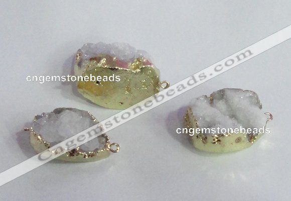 NGC685 20*30mm - 25*35mm freeform druzy quartz connectors