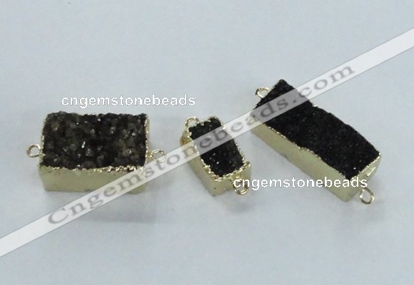 NGC698 10*15mm - 15*28mm rectangle druzy agate connectors