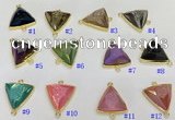 NGC7003 20*20mm faceted triangle plated druzy agate connectors
