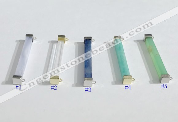 NGC7020 3*32mm cuboid  mixed gemstone connectors wholesale