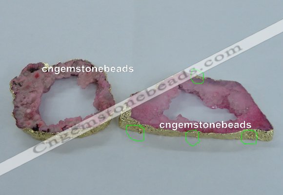 NGC703 45*75mm - 60*70mm freeform druzy agate connectors