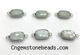 NGC7031 11*15mm faceted rectangle moonstone connectors