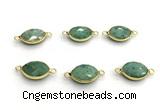NGC7042 11*15mm faceted oval amazonite connectors