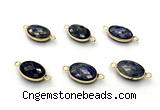 NGC7045 11*15mm faceted oval lapis lazuli connectors