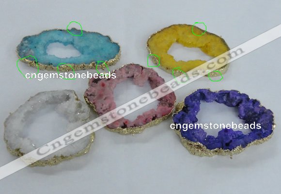 NGC706 45*75mm - 60*70mm freeform druzy agate connectors