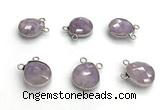 NGC7073 14mm faceted flat teardrop amethyst connectors