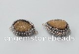 NGC731 16*22mm - 18*25mm freeform plated druzy agate connectors