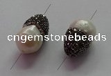 NGC7502 15*26mm teardrop shell pearl connectors wholesale