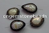 NGC7509 22*25mm - 22*30mm freeform pearl connectors wholesale