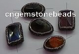 NGC7519 20*30mm - 23*33mm freeform agate connectors wholesale