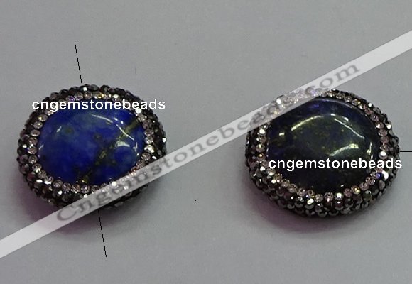 NGC7522 25mm coin lapis lazuli connectors wholesale