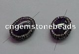 NGC7526 15*20mm - 16*22mm oval amethyst connectors wholesale