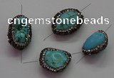 NGC7529 15*20mm - 18*25mm nuggets turquoise connectors wholesale