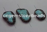 NGC7530 15*20mm - 18*25mm freeform turquoise connectors wholesale