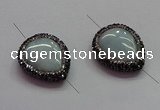 NGC7537 22*30mm flat teardrop quartz connectors wholesale