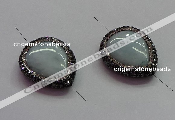 NGC7537 22*30mm flat teardrop quartz connectors wholesale