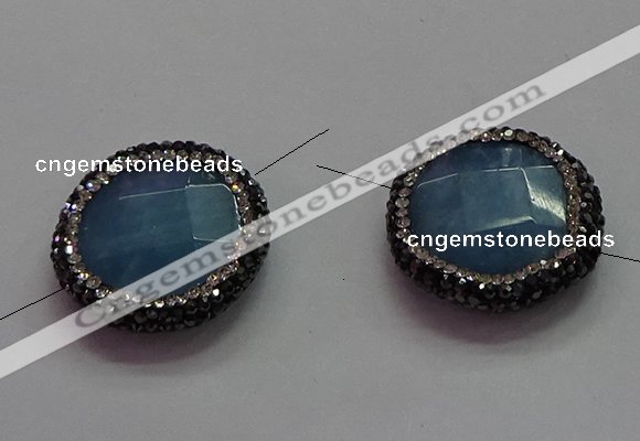 NGC7547 25mm faceted coin quartz connectors wholesale