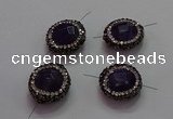 NGC7555 16mm faceted coin amethyst connectors wholesale