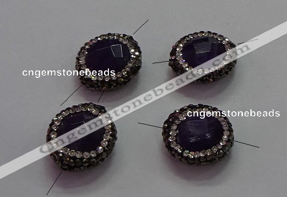 NGC7555 16mm faceted coin amethyst connectors wholesale