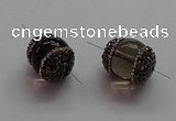 NGC7556 15*20mm egg-shaped smoky quartz connectors wholesale