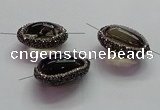 NGC7557 20*30mm - 22*33mm freeform smoky quartz connectors