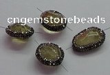 NGC7558 18*22mm - 20*30mm freeform citrine connectors wholesale