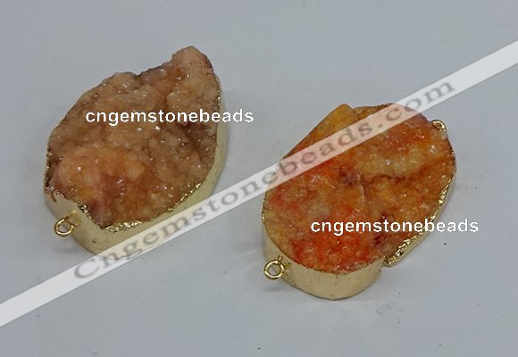 NGC8001 30*40mm - 35*45mm freeform druzy agate connectors