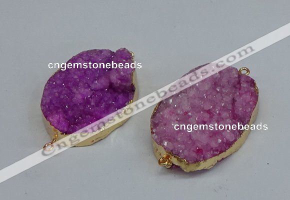 NGC8003 30*40mm - 35*45mm freeform druzy agate connectors