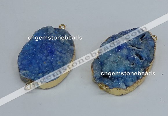 NGC8004 30*40mm - 35*45mm freeform druzy agate connectors