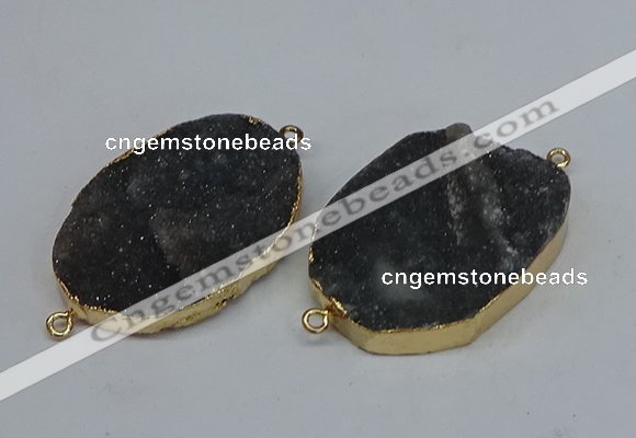 NGC8007 30*40mm - 35*45mm freeform druzy agate connectors